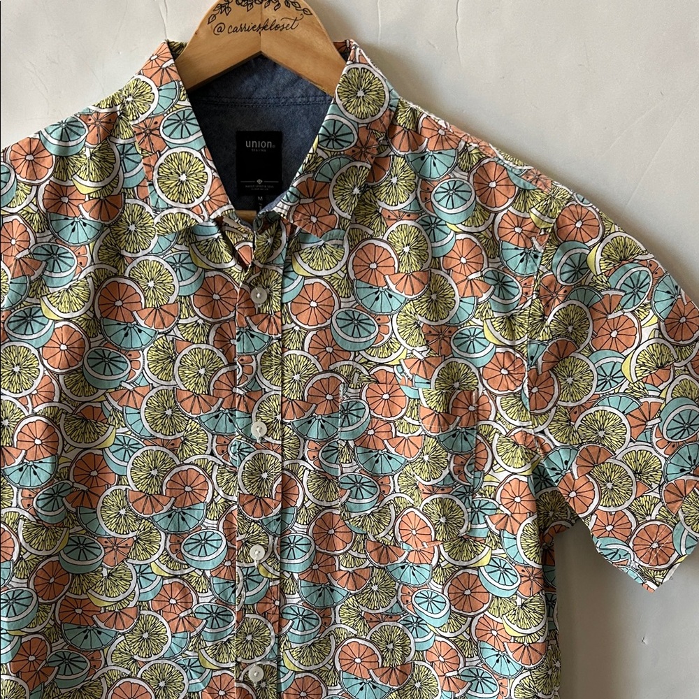Union Citrus Fruit Print Casual Shirt - Men's M